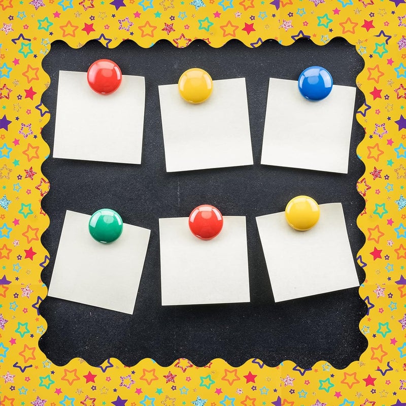 Geyee 84 Pieces 83 Feet Classroom Bulletin Board Borders Scalloped Rainbow Bulletin Board Trim Adhesive Decorations Colorful for Chalkboard, 6 Designs(Classic Style) - Image 5